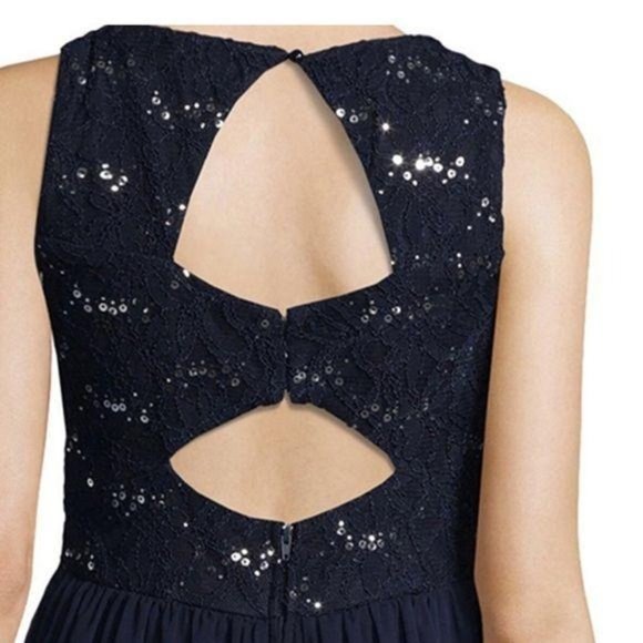 Speechless Party dress cut out sleeveless flare tulle sequins size Junior 5 Blue - Picture 4 of 16